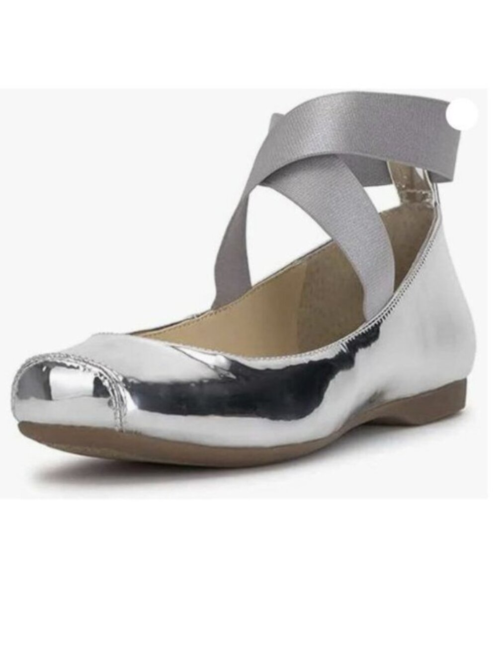 miss left Women Stretchy Crisscross Strap Ballerina Flats Closed Square Toe